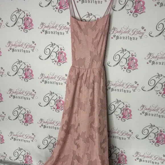 Dress open cross cross back flowers Elegant Pink Maxi Dress - Picture 6 of 7